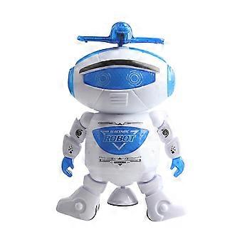 Robô Dançante Musical com Luzes Coloridas e Piscantes - Brinquedo Eletrônico com Rotação de 360 ​​Graus - Pilhas Não Inclusas (Branco)