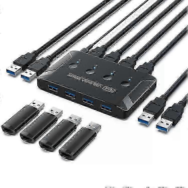 USB 3.0 4-Port Automatic Switcher HUB-Printer Sharing by