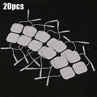 (20 Pcs) Reusable 2.0mm Tens Machine Replacements Electrode Pads Gel 4x4cm Body Massager