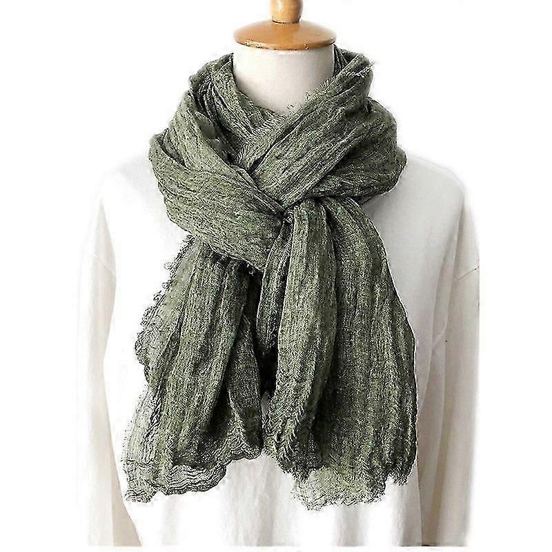 Sciarpe in cotone e lino verde per uomo e donna