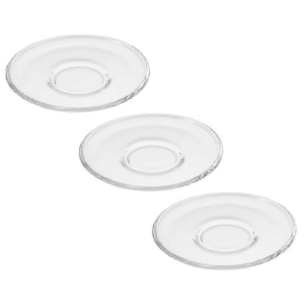 Glass Coaster Practical for Tableware Transparent 3Pcs