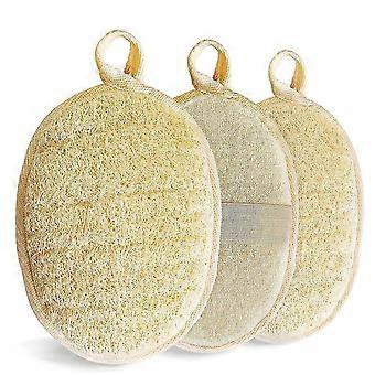 Natural Loofah Sponge Exfoliating Body Scrubber,Eco-Friendly Shower Luffa Sponge, Loofah for Women and Men 3 Pack