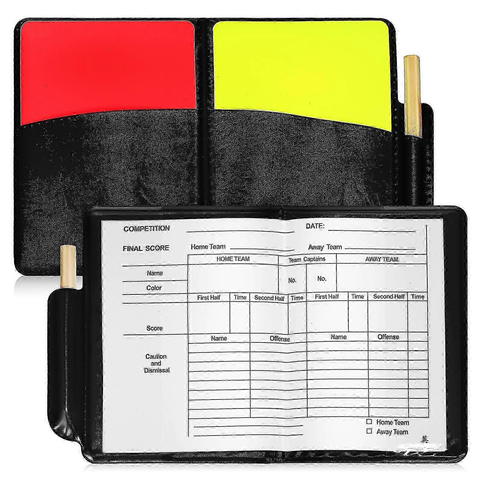 2 Set Referee Kits Soccer Referee Card Sets Referee Score Sheet Pencil Referee Supplies