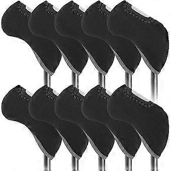 10 Pcs/Set NEGRO Color ed Golf Iron Head Covers HeadCovers Transparente Puede Ver Números Accesorios Para Golfer Niños Niños