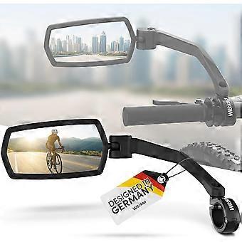 WITTKOP Bike Mirror, Large HD Field of Vision, 360° Rotatable & Foldable Handlebar Mount, Break-Proof & Durable Rearview Mirror for E-Bikes & Bicycles