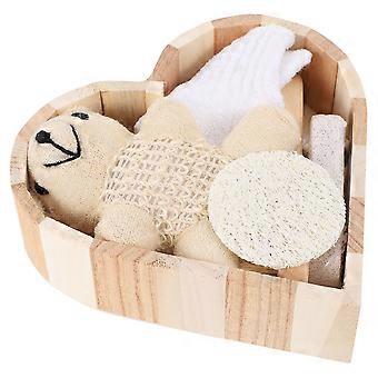 Indoor Bath Supplies for Relaxation 1Set Heart-Shaped Gift Box Bathing Kit