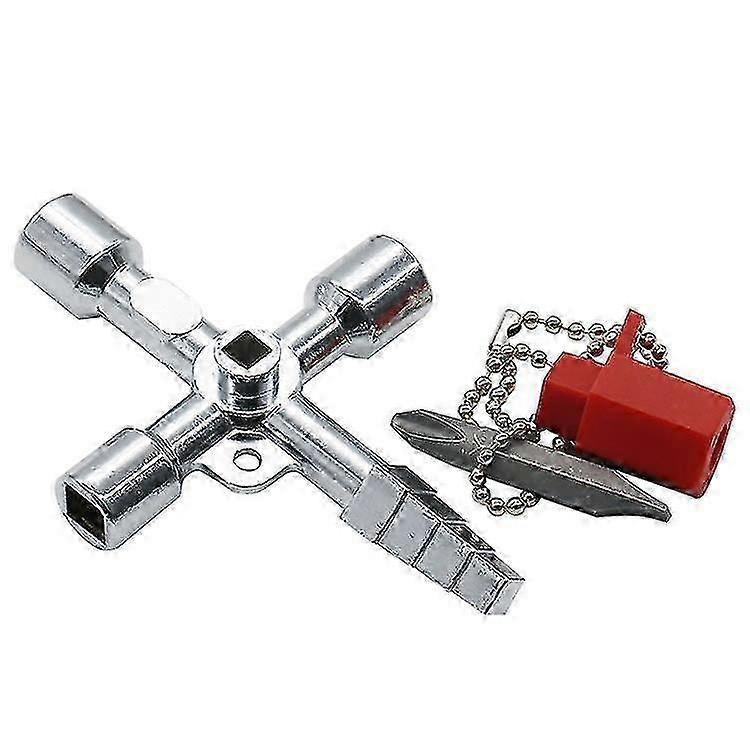 Universal Key With 5 Profiles, Triangular Key, Square Key, Switch Cabinet Key, Square, Triangular - Universal Key Silver1pcs yu