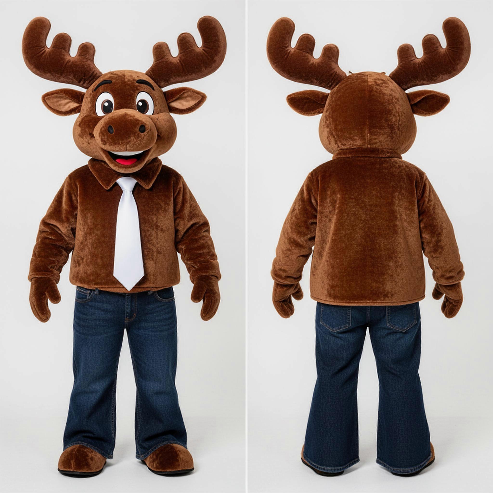 MASTICOT Velvety Brown Friendly Elk Mascot