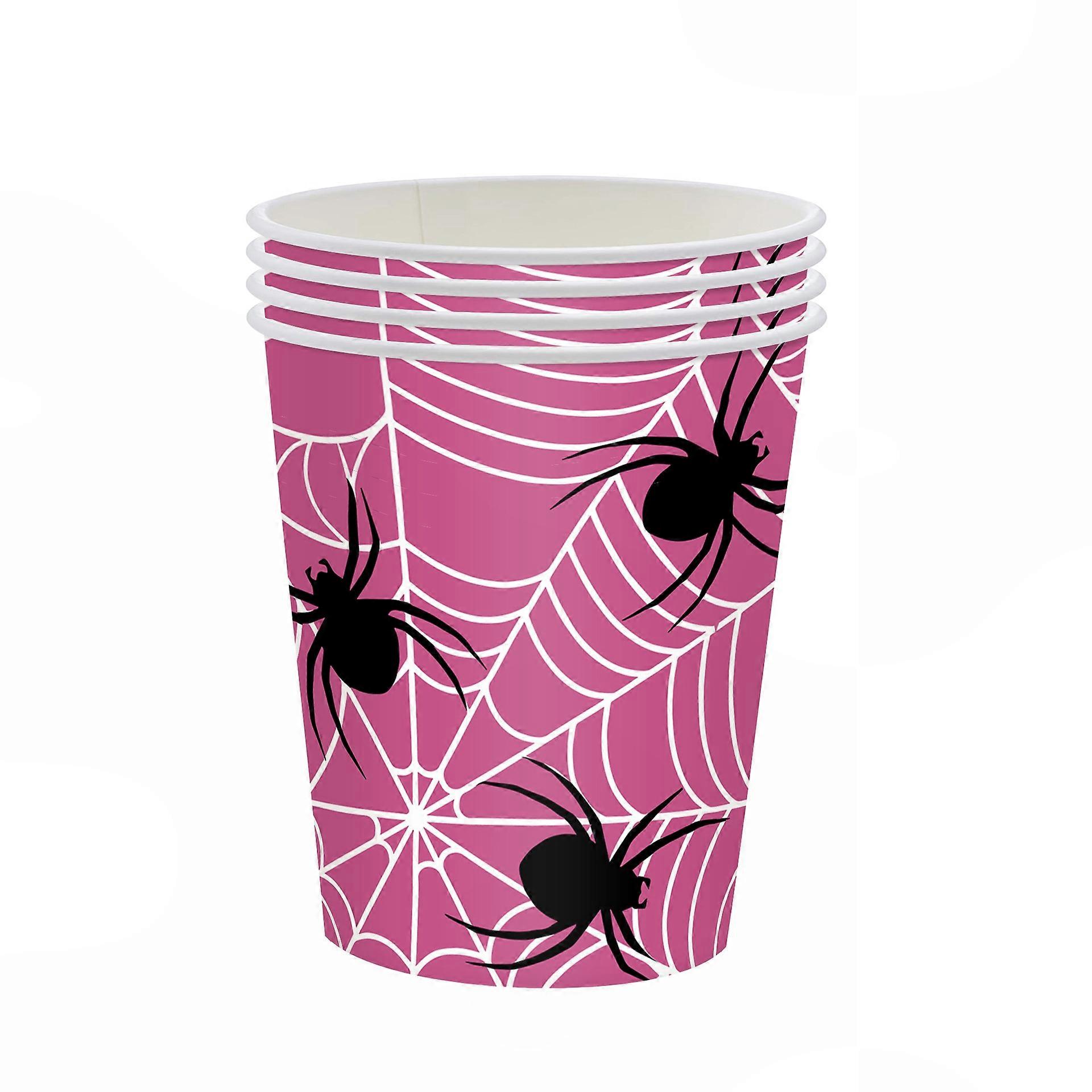 Disposable Tableware Set for Halloween Spider Web Party