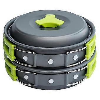 Camping Cookware Mess Kit compatible with Backpacking Gear - Camping Cooking Set - Camping Pots and Pans Set- Camp Equipment
