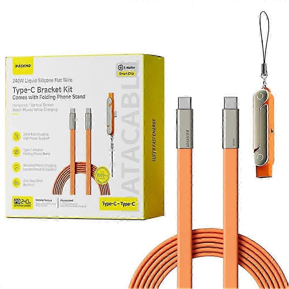 Basemo 240W Bracket Data Cable, High-speed Charging Cord Compatible with iPhone 17 and Huawei Type-C Devices
