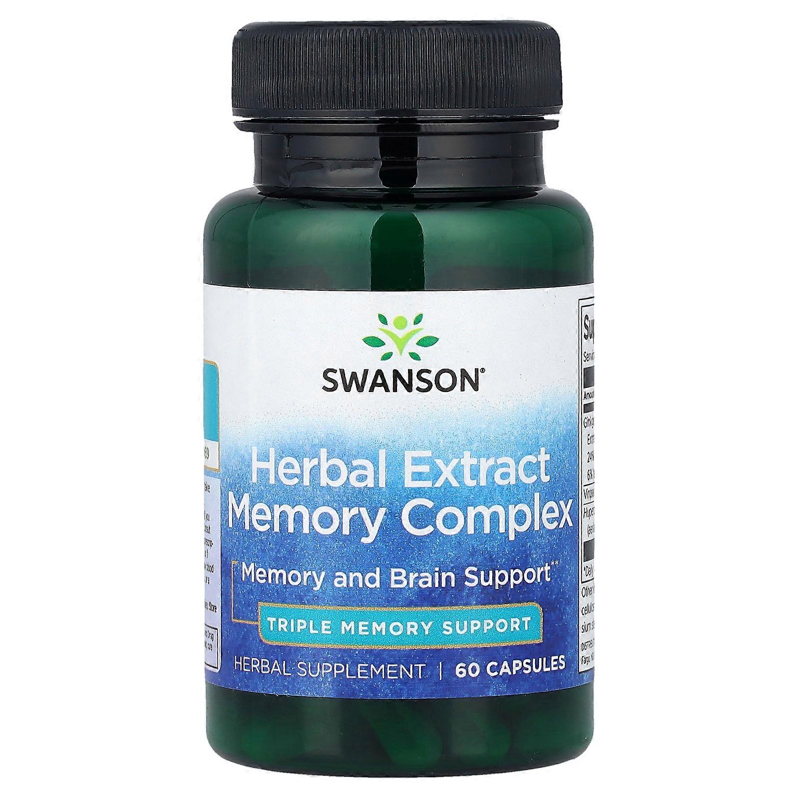 2 x Swanson, Herbal Extract Memory Complex, 60 Capsules