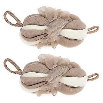 Schäumende Duschbälle Badeblume für die Dusche 6 Stück Khaki