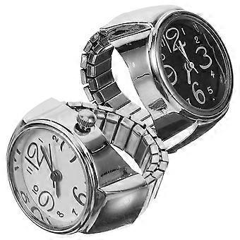 Digital Ring Watch, Small Decorative Finger Watch, 2-Pack Digital Jewelry for Women and Men