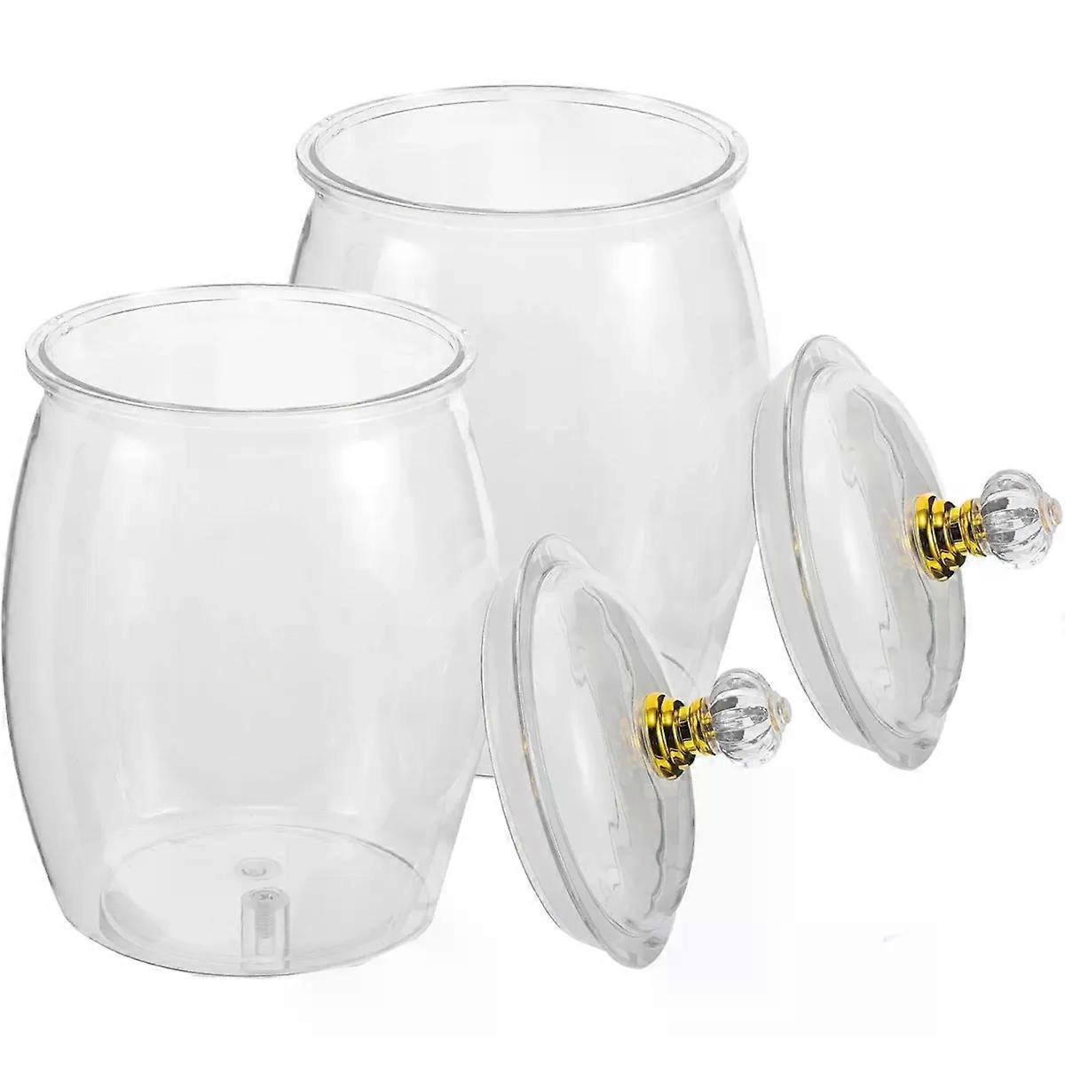 Plastic Candy Jars with Lids 2pcs 1.2l for Kitchen