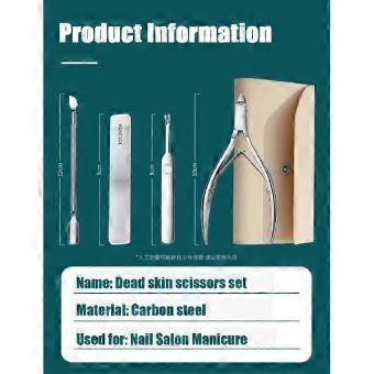 4PCS/Set Nail Cuticle Trimmer Set Professional German Steel Nipper Clipper Scissors Armor Removal Tool