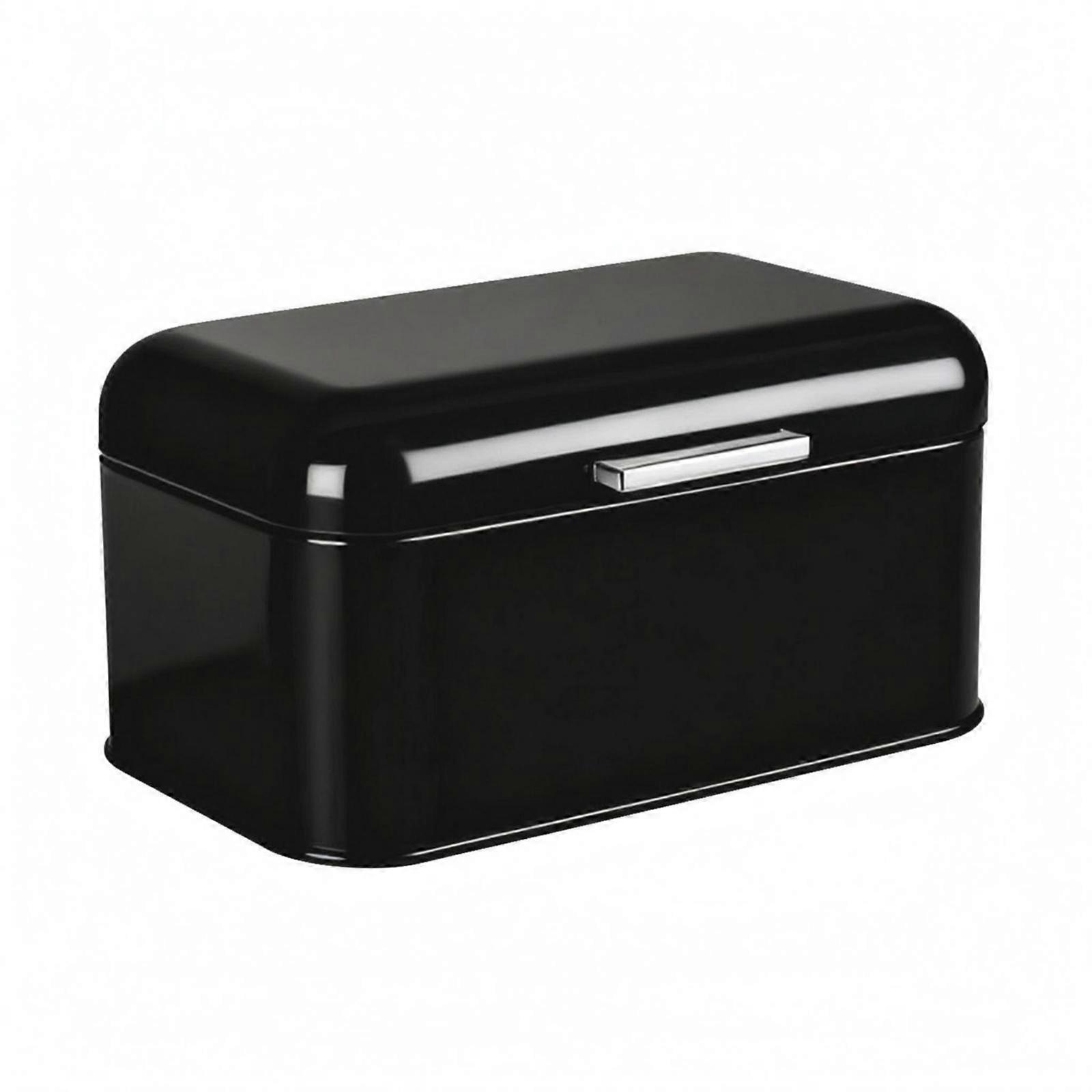 Hinged Lid Metal Storage Box with Front Handle Multifunctional Rectangular Metal