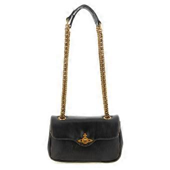 Vivienne Westwood Black Calfskin Shoulder Bag