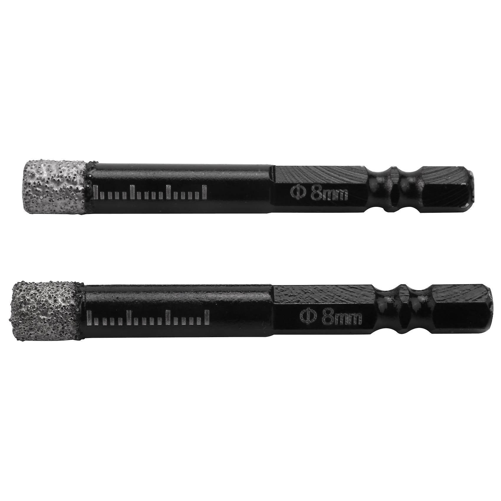 2Pcs Diamond Drill Bits Drill Bit 6/8 mm Hexagonal Vaccum Brazed Dry Drill Core Bits for Tile