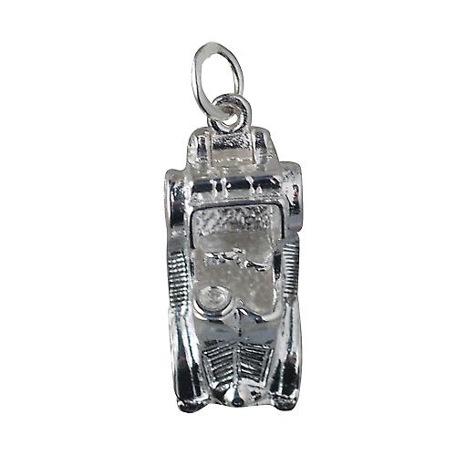 Silver 25x10mm moveable vintage Car Pendant or Charm