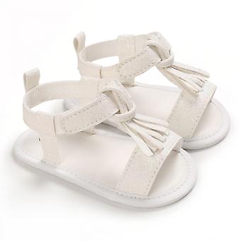 Veeki Baby Boys Girls Summer Sandals Non-slip Soft Sole Infant Slippers Cotton Crib Shoes For Toddler First Walkers ----- White 12cm