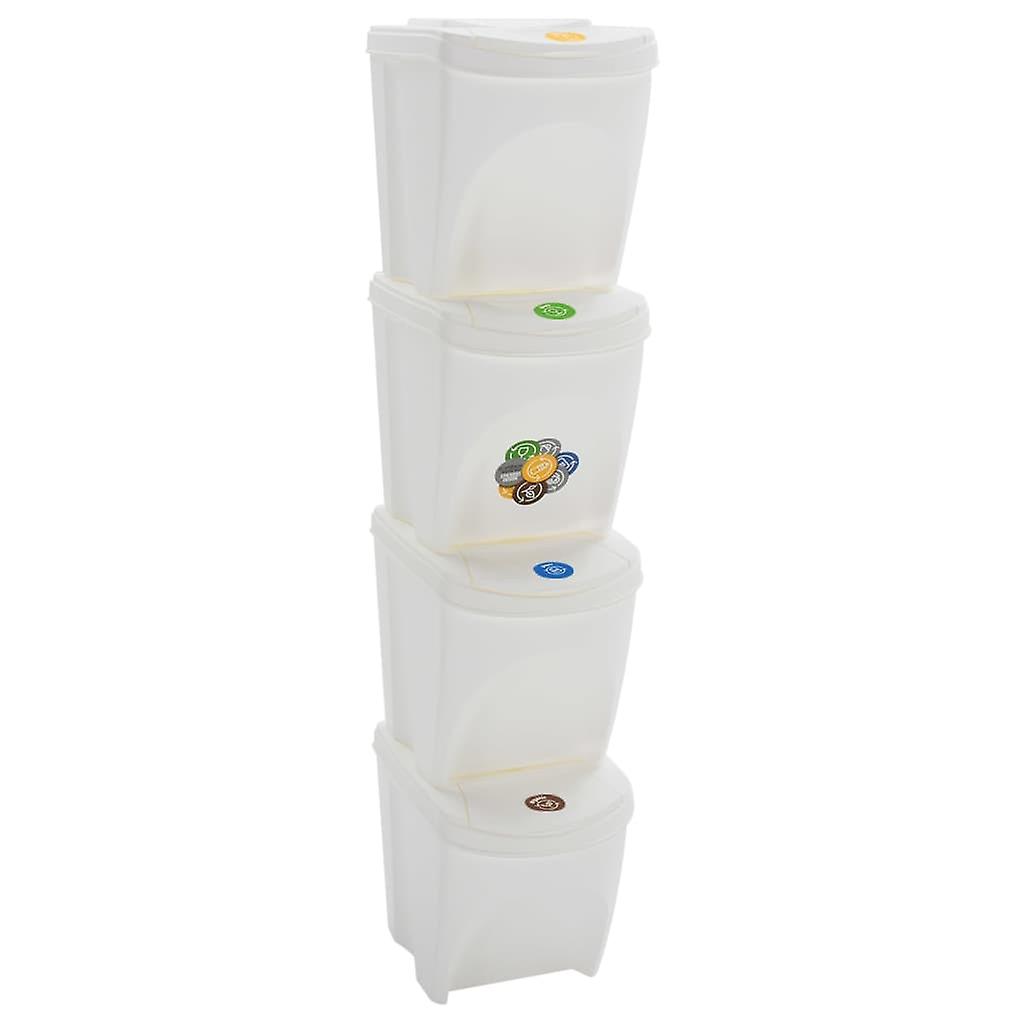 Stackable bins 4 pcs white 100 L polypropylene