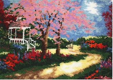 Rug Making Latch Hooking Kit | Peaceful Scenery (80x110cm Printed Canvas)