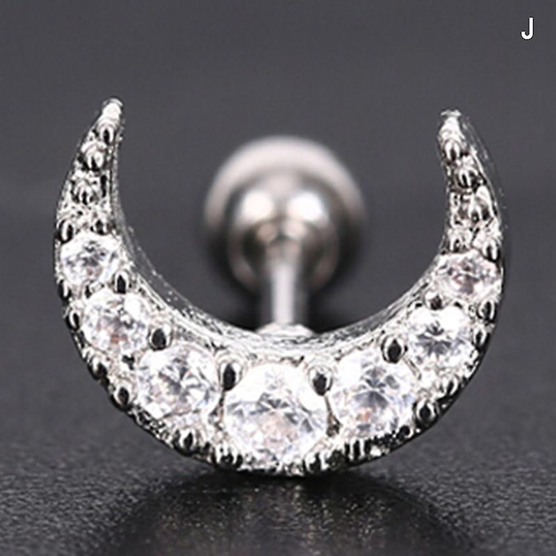 Crystal Rhinestone Moon Sun Ear Helix Cartilage Body Piercing Earrings Studs