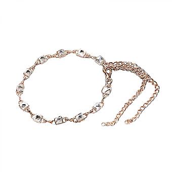 2 Pair Rhinestone Chain Lady High Heeled Shoe Shoelaces with Buckle Detachable High Heels Anti Slip Shoe Straps