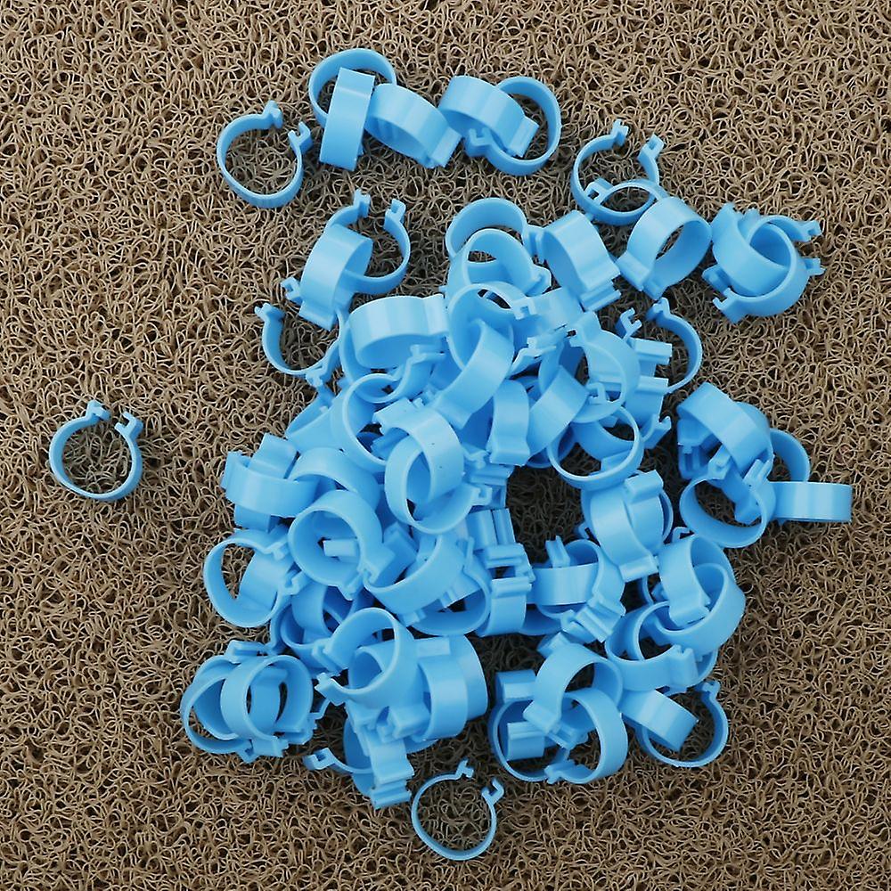 100pcs Chicken And Chicken Thigh Rings Pliers 1.8cm Blue