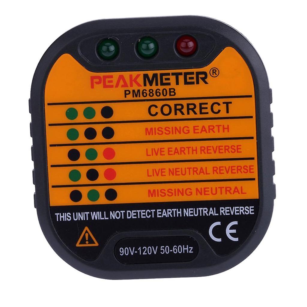 PEAKMETER PM6860B Automatic Electric Power Plug Socket Tester US Standard