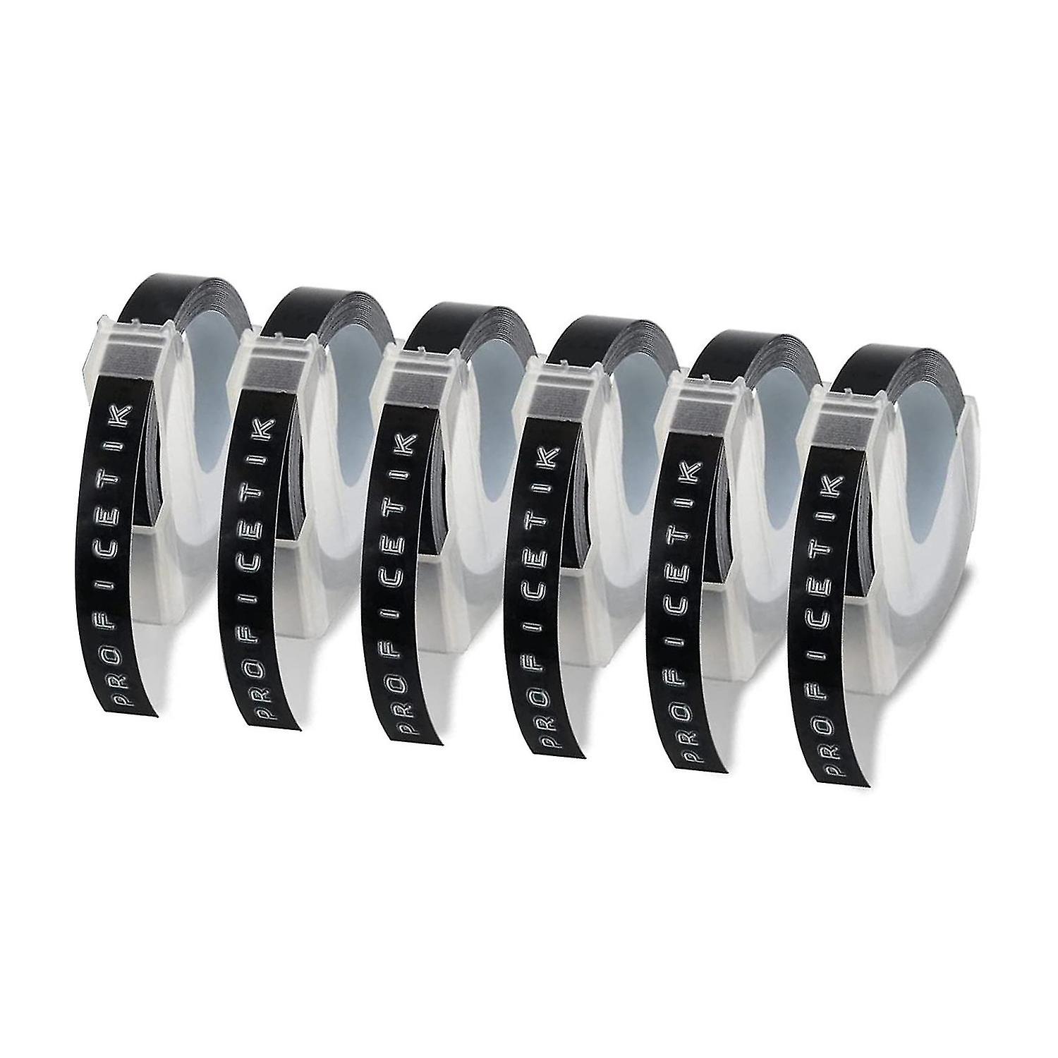 6 Pcs Label Tape Compatible with Embossing Label Tape for Label Maker 1880 E-101 9mm X