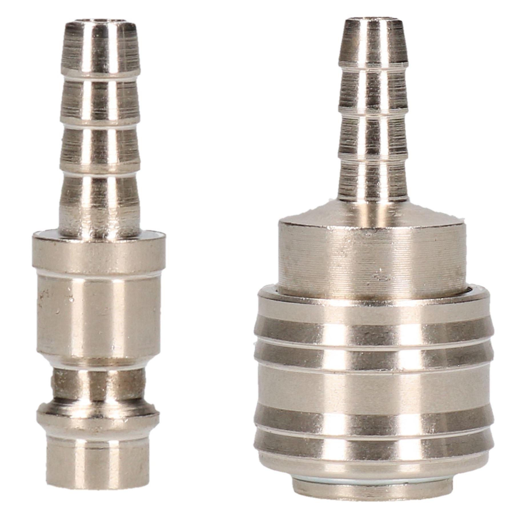 EURO Air Hose Connector Fitting Quick Release Pack With Hose Tail Barb 2pk