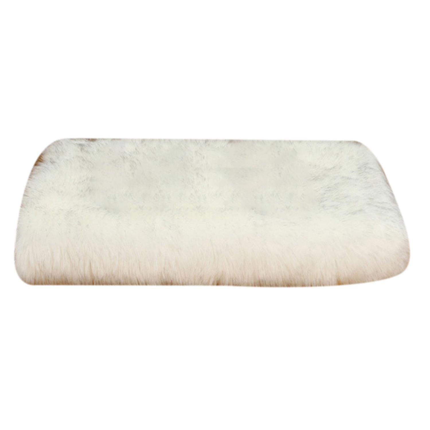 Exquisite Workmanship Doormat Wide Application Polyester Faux Fur Sheepskin Simple Area Rug for Home