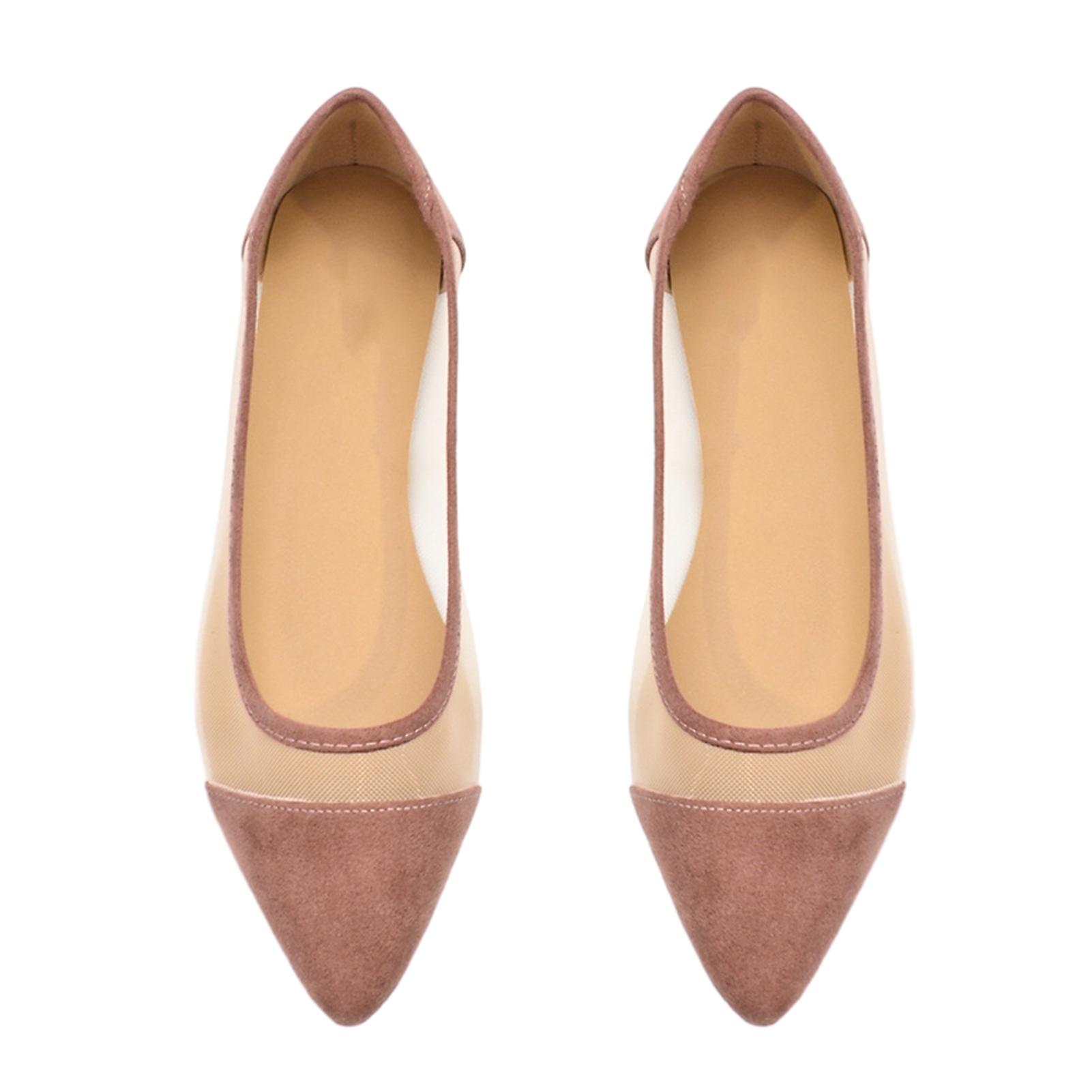 Kobiety spiczaste płaskie buty Oddychające wygodne buty na zewnątrz