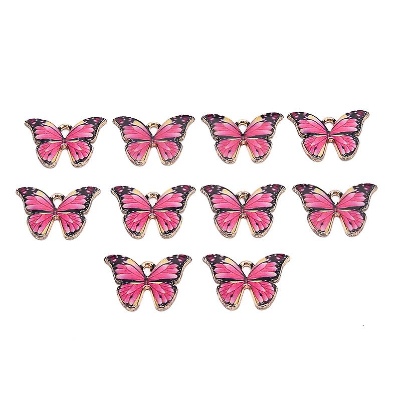 10Pcs Enamel Colorful Butterfly Charms Pendant Finding DIY Making Jewelry Craft
