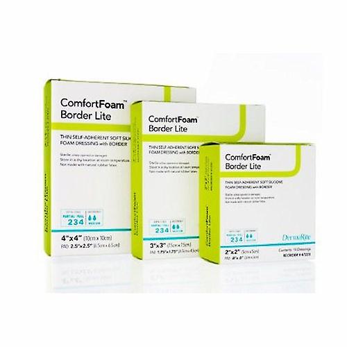 DermaRite 薄硅胶泡沫敷料 3 x 3 英寸,10 盒装(2 件装)