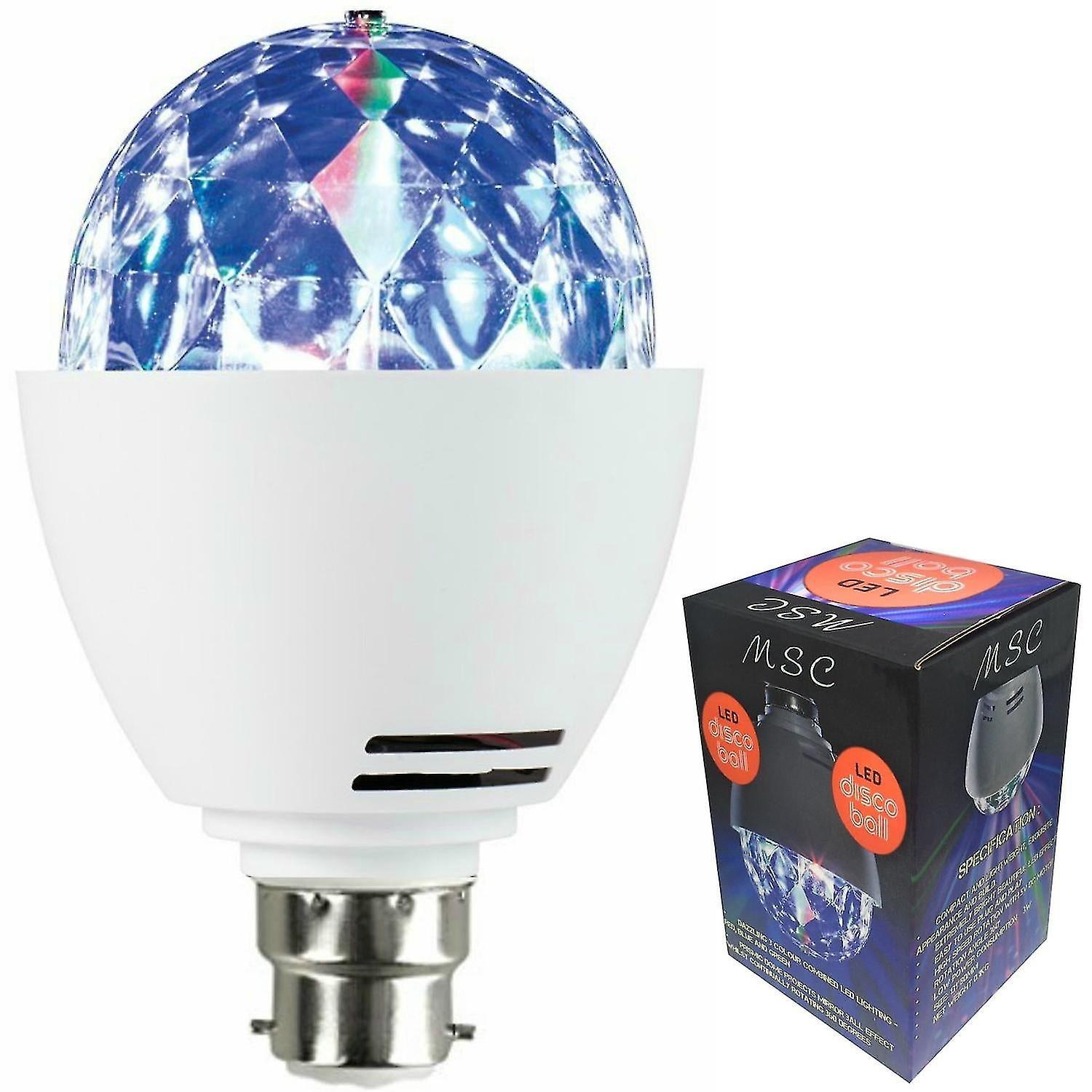 Flood Spot Lights Led B22 Disco Ball Light Rotating Multi-coloured Light Bulb Bayonet Fitting B22