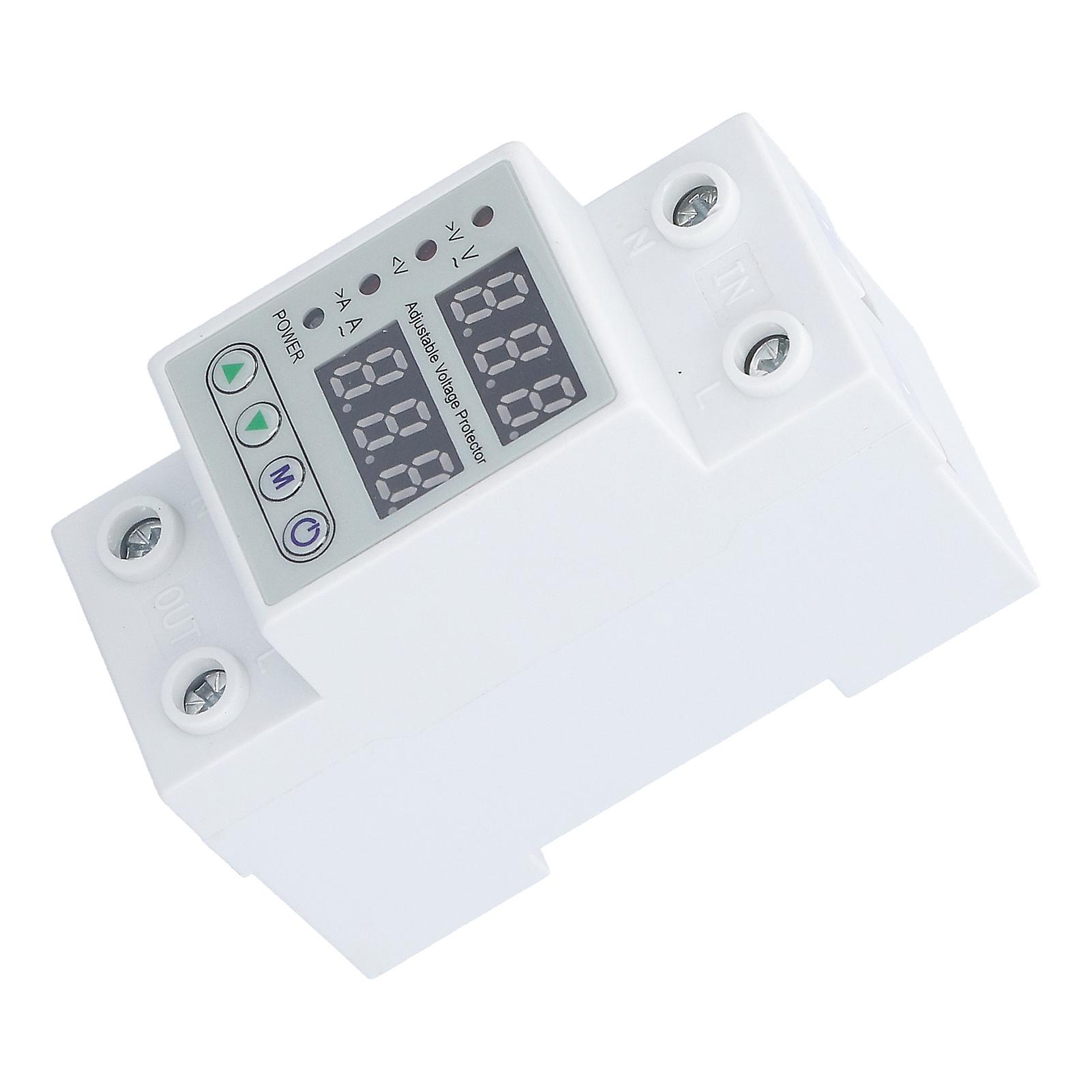 Current Protector AC220V Smart LED Display Voltage Protector Relay for Household Over Voltage Under Voltage Protection40A