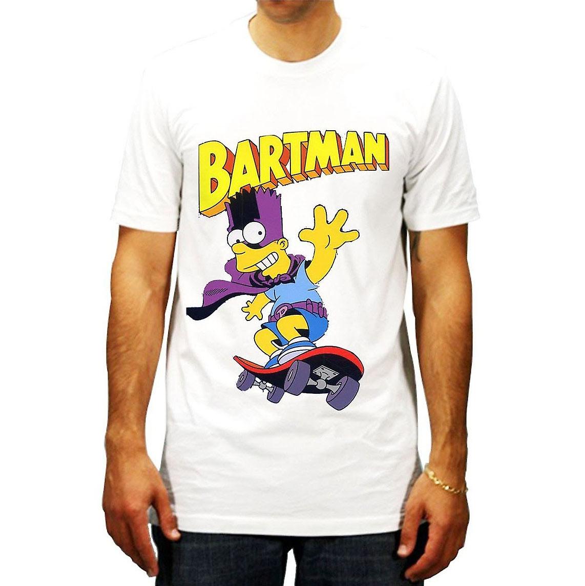 White Tee Printed Bartman Bart Batman T Shirt