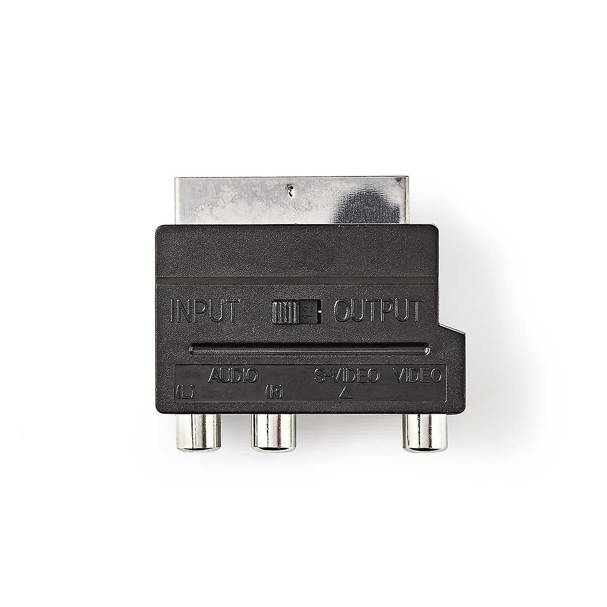 SCARTアダプター |SCARTオス |S-Video メス / 3x RCA メス |ニッケルメッキ |切り替え可能 |ABS樹脂 |