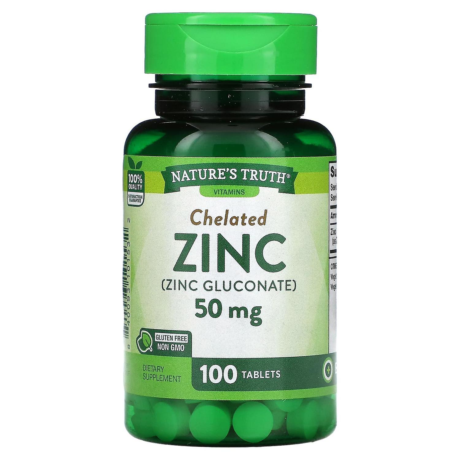 Nature's Truth, Chelated Zinc, 50 mg, 100 Tablets