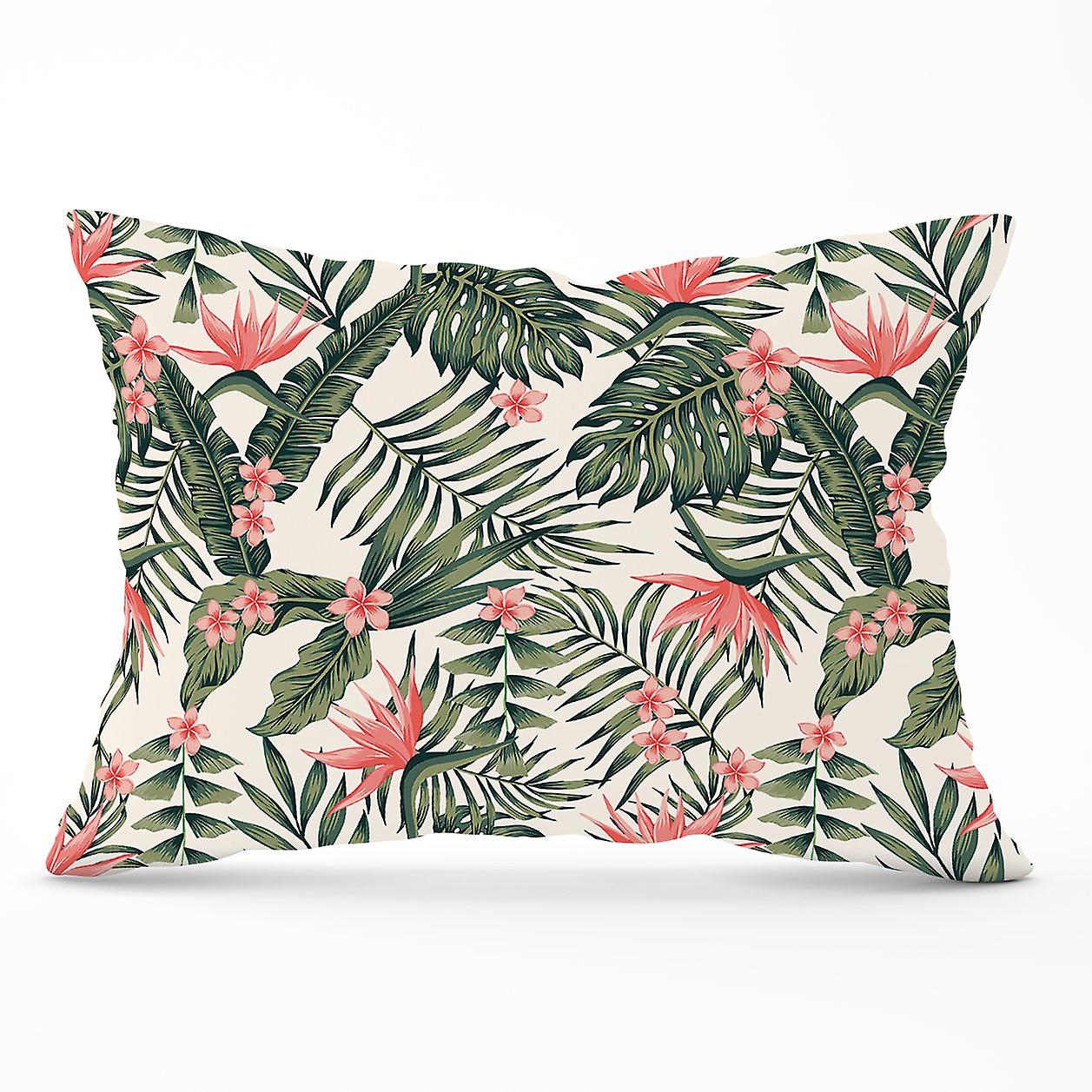 Dark Tropical Green Leaves Cushions
