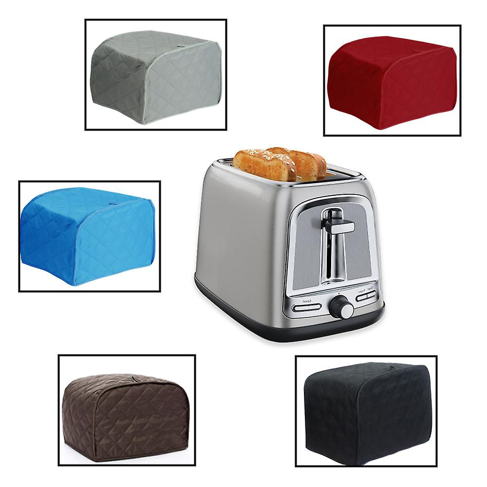 2 Slice Toaster Cover,Red Quilted Polyester Fabric 2 Slice Toaster Dust Cover for Kitchen Small App
