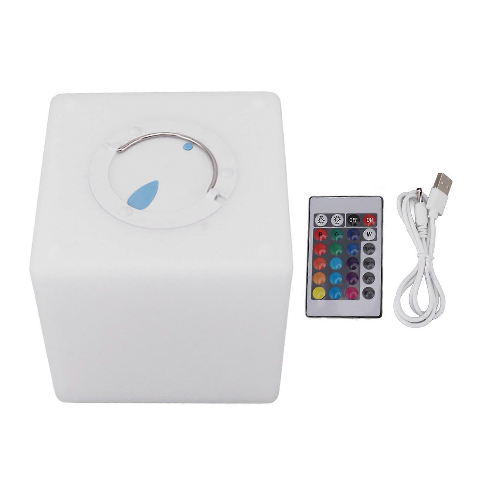 Cordless LED Cube Night Light USB Charging Cube Night Light 16 Colors Adjustable with Remote Control