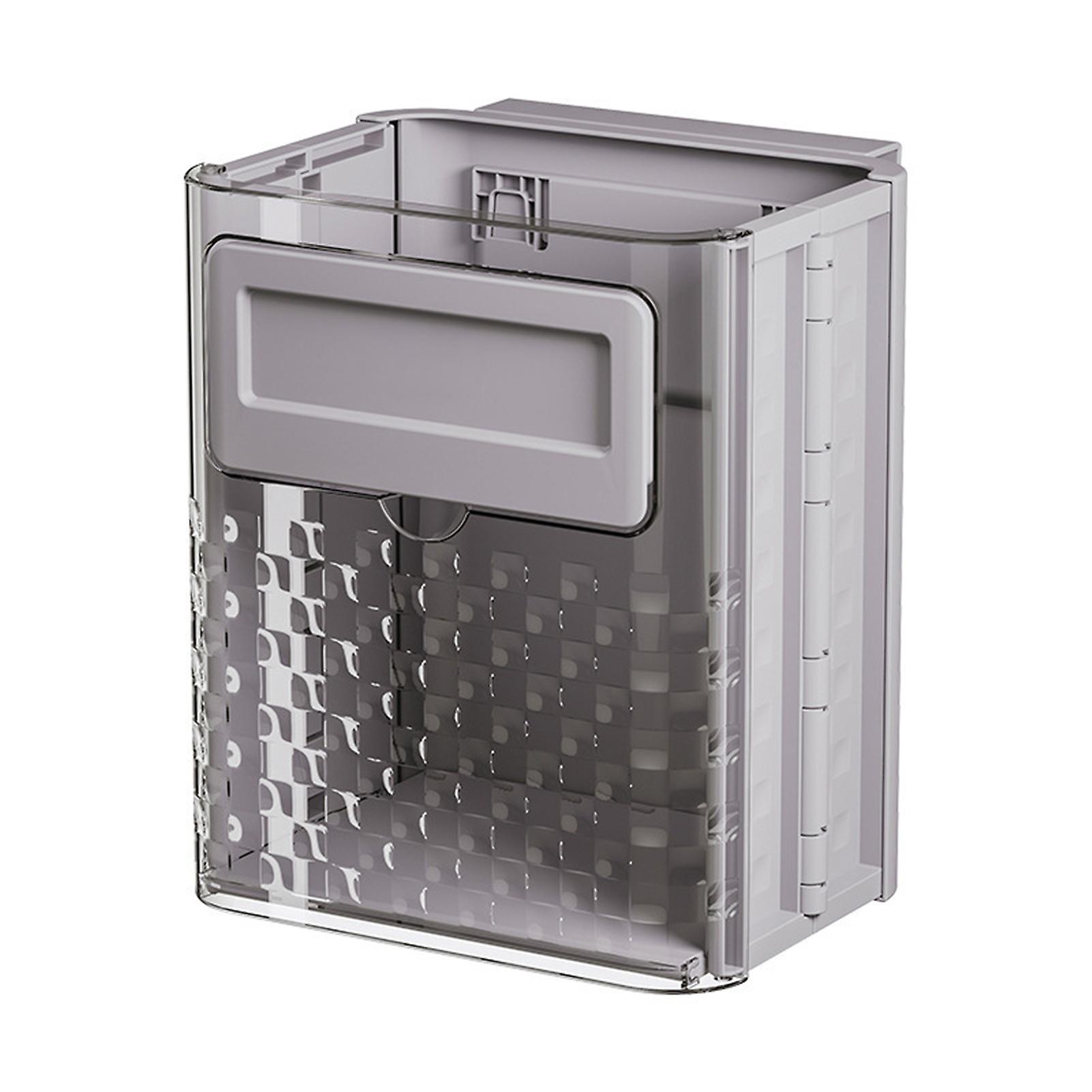 No-Punch Foldable Hanging Waste Bin Multifunctional Stable Wastebasket for Home Dressers Room