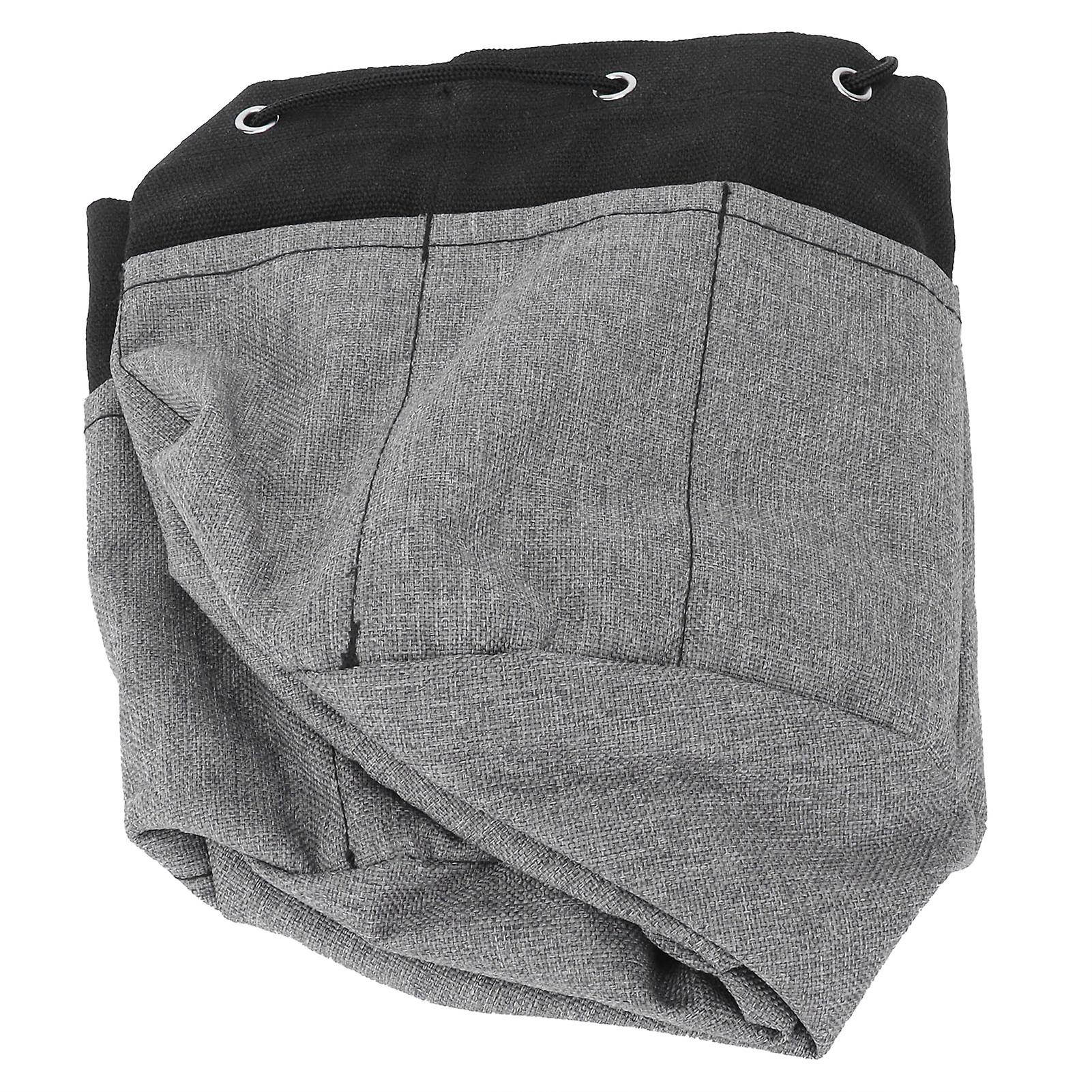 Tools Storage Bag with 17 Pockets Canvas Portable Garden Tools Handbag Organizer(Black Gray )