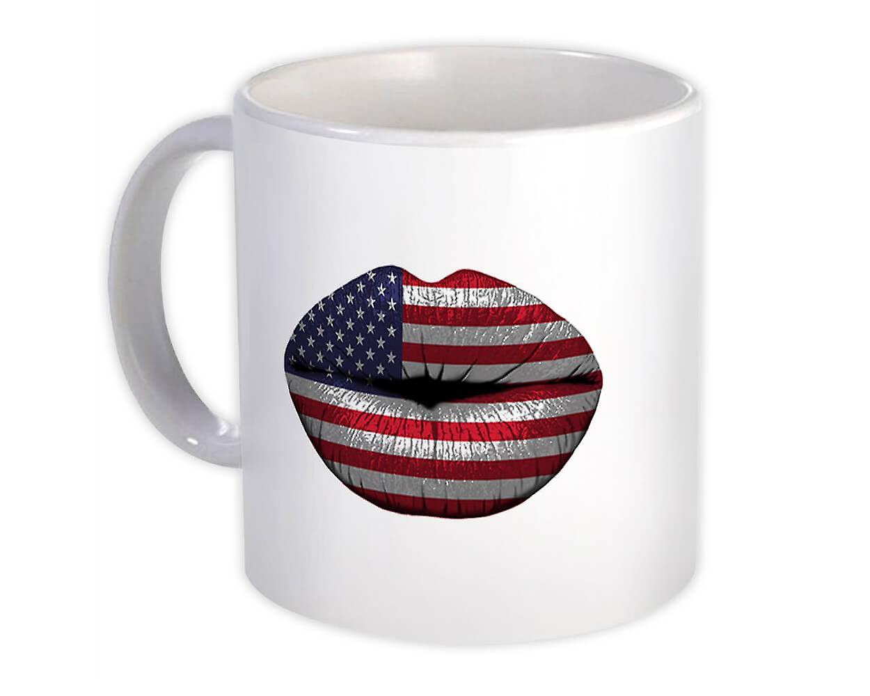 Gift Mug: Lips American Flag United