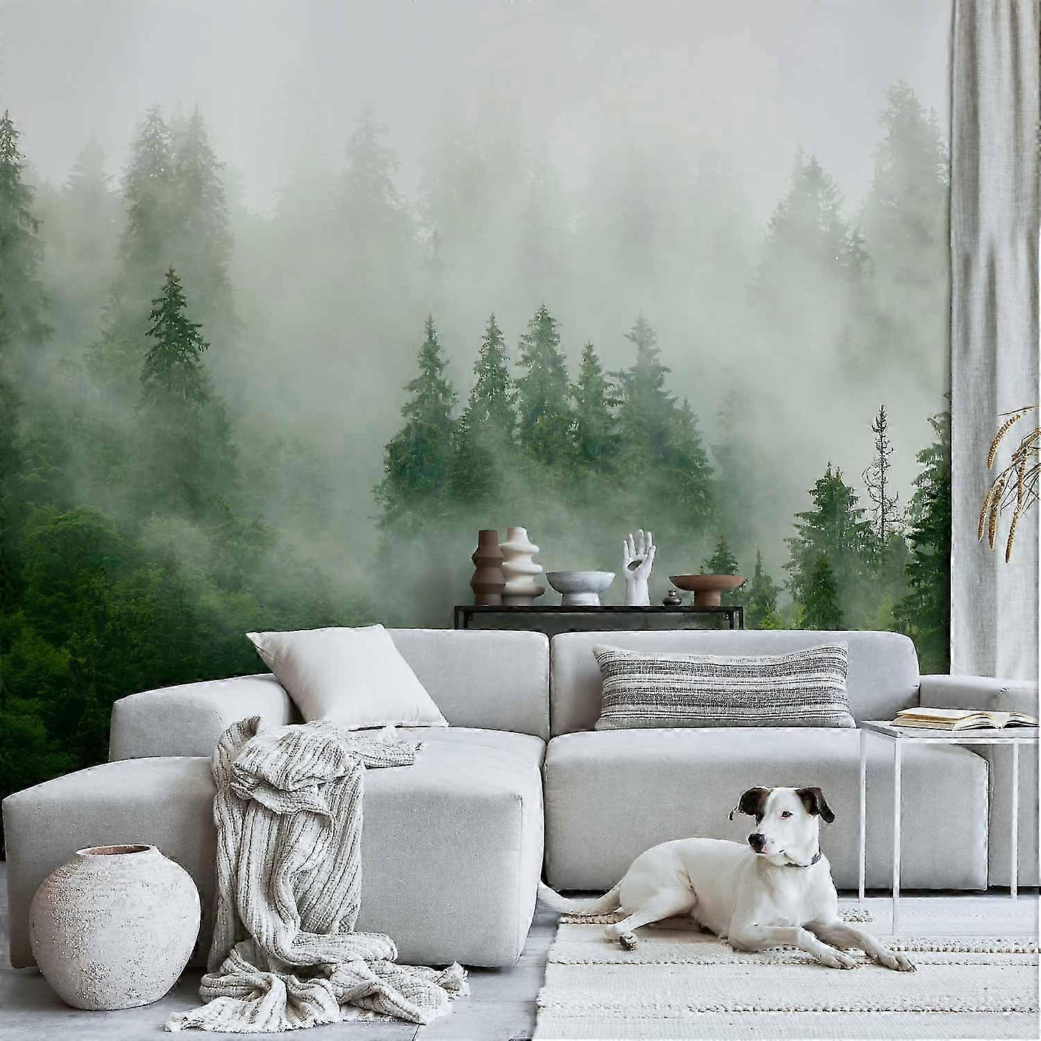 Self-adhesive Wall Mural - Mountain Forest (Green)
