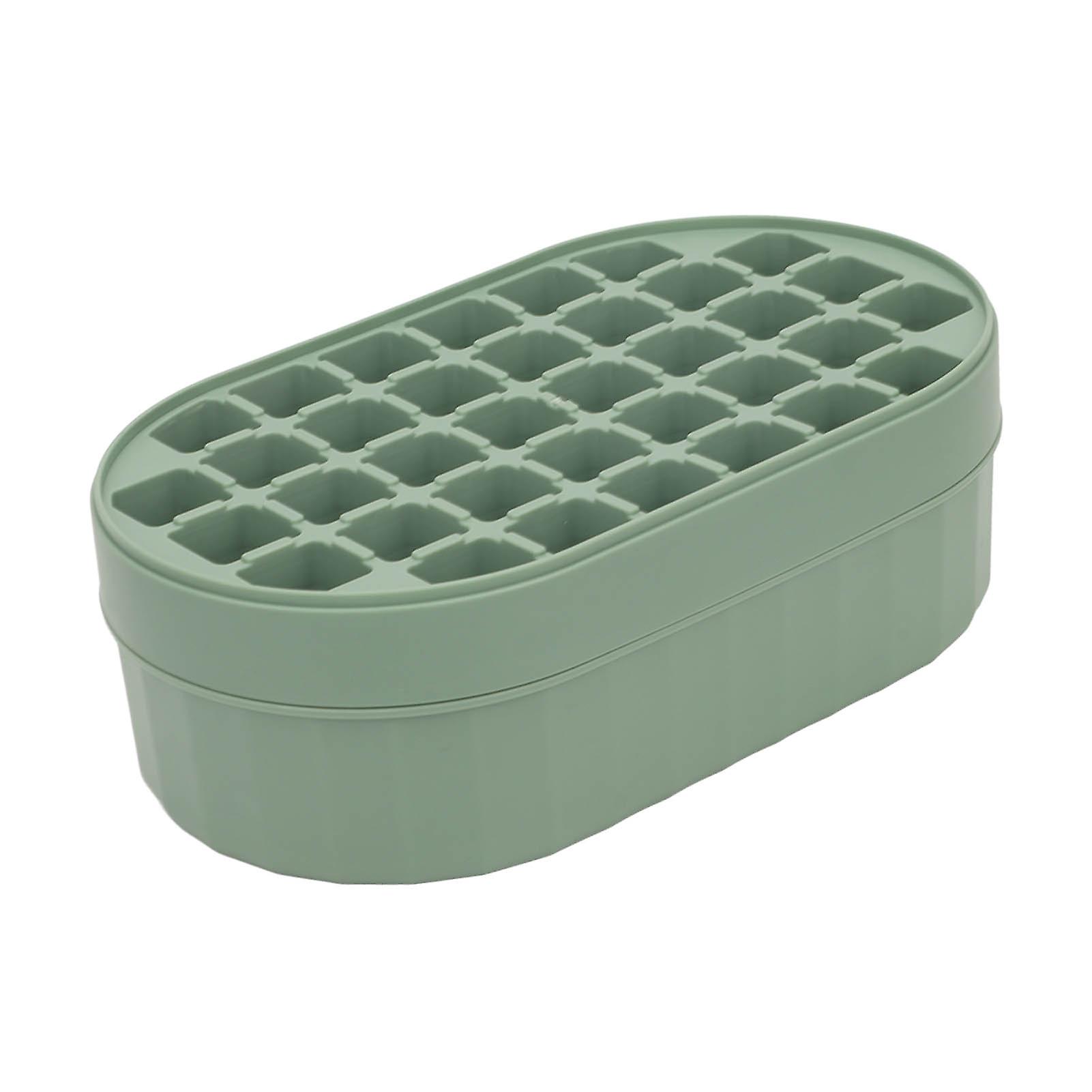 36 Grid Ice Trays Reusable Stackable Ice Cube Maker Mold with Lid Ice Scoop for Freezer Green 